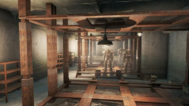 Update 1.2 adds a new room to the basement for power armour (Power armours not included).