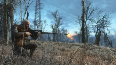 Hunting Rifle with an extended barrel