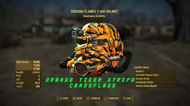 T 60 ORANGE TIGER STRIPE HELMET 1