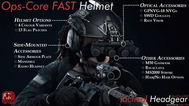 Ops-Core FAST Helmet  - Tactical Headgear Set