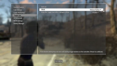 Control map version setting menu