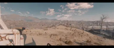 You can see more Atomic World buildings and that the mountains are same color as the foreground