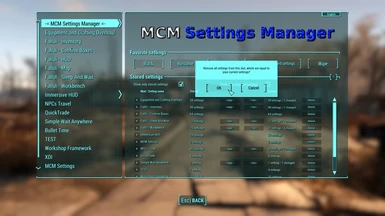 Easy removing all unchanged settings from a slot