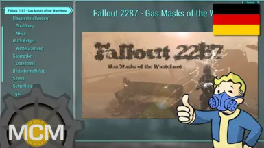Fallout 2287 - Gas Masks of the Wasteland - MCM Settings Menu - German