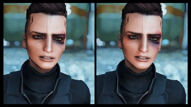 Left - Fixed, Before - Vanilla (Or mirrored scars mod)