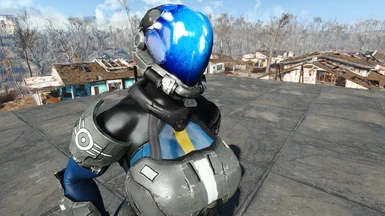 v.3: Classic Vault Dweller Dark Blue - Exo helmet.