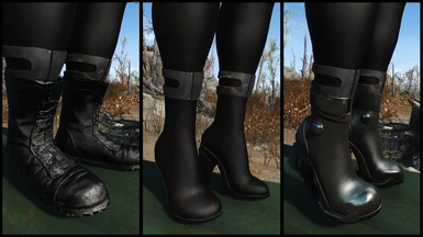 v.7.5 - Female footwear options. Combat boots, new heels, classic heels. 