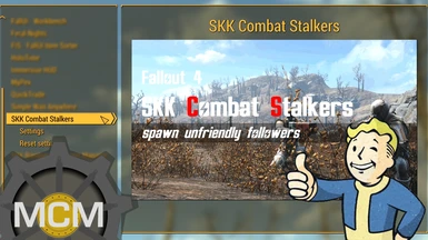 SKK Combat Stalkers - MCM Settings Menu