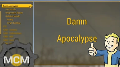Damn Apocalypse - MCM Settings Menu