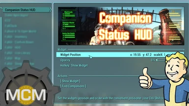 Companion Status HUD - MCM Settings Menu With Hotkey