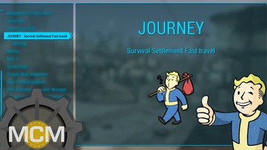 JOURNEY - Survival Settlement Fast travel - MCM Settings Menu