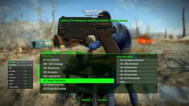 Some of ECO's Universal Equipment Modification slots on guns