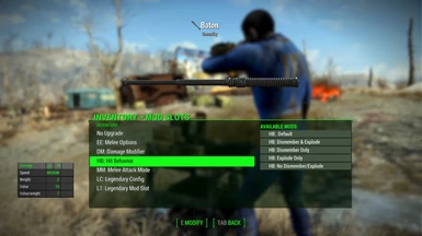 Some of ECO's Universal Equipment Modification slots on melee weapons