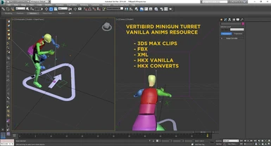 Vertibird Minigun Turret 1st and 3rd Person Vanilla Animations Resource