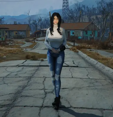 Implicit and introverted idle-standing like a real lady at Fallout