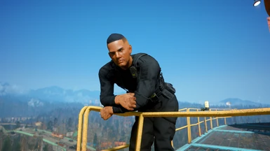 Raider leaning at a balcony of Coverga Plant