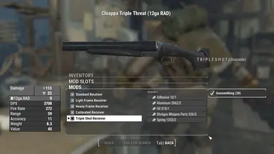 also have "Triple Shot Reciever"(fast full auto)