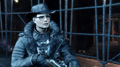 Laena: Wearing black cowboy hat, tortoise shell Rad-Bans, and the Black Widow armor set by XDeserter :).