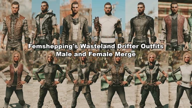 Femshepping's Wasteland Drifter Outfits Male and Female Merge