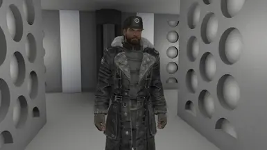 Wearing the hat and jacket