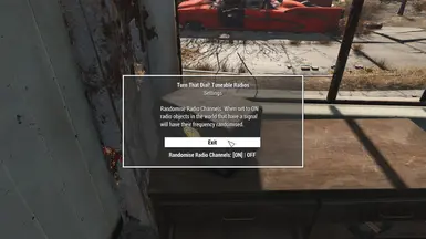 Radio settings menu