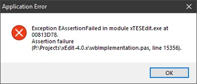This error message appeared when doing anything on the unfixed main file. It should not appear anymore.
