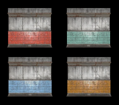 Subway tile color overview, each color is used for a specific subway line.