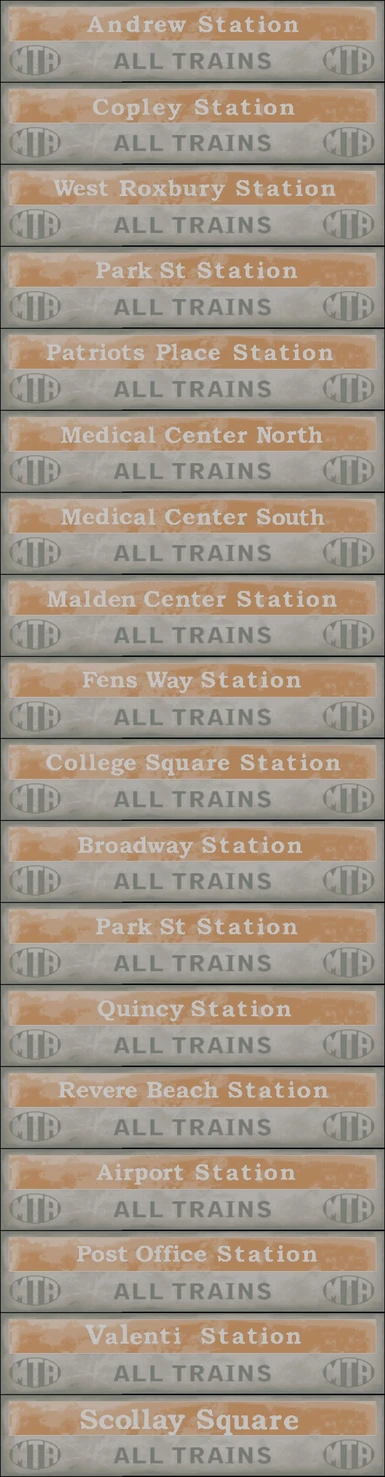 Vanilla subway signs with default orange background. Notice 