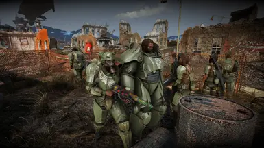 Gunners in standard green Combat Armor