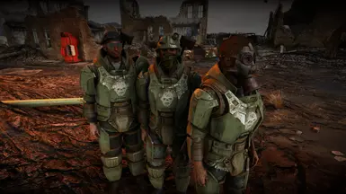 Gunners in standard green Combat Armor