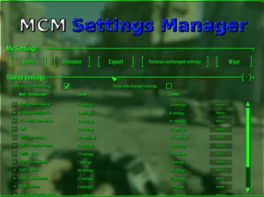 MCM Settings Preset