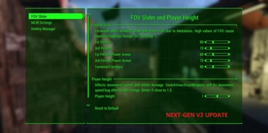 FOV Slider and Player Height NEXT-GEN V2 update