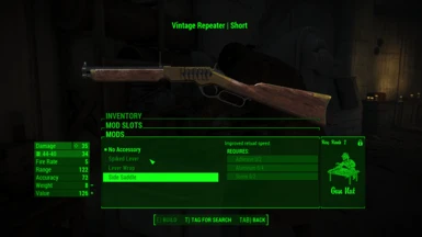 Lever action replacer on vendors and NPC