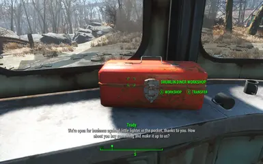 The workshop is on the counter behind Trudy's shop counter.