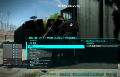 Patch Swaps for Military Cap