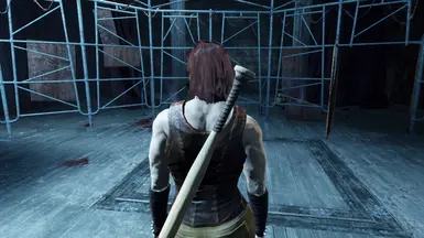 Using Muscular Female Mod with female animations (baseball bat is visible because of Classic Holstered Weapons System (CHW))