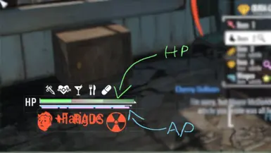 HP is green. AP is blue.