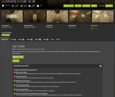 Elevator Retexture 2K permissions