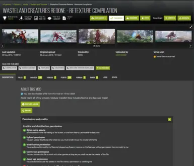 Wasteland Creatures Redone permissions