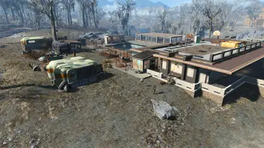 I was going for a small town that just kind of grew up around the main building.