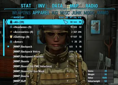 UNSORTED = not in "Armor" 