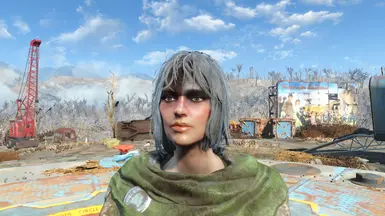 Original face model w/ tattoo and bruises. Part of her backstory.