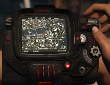 Carbon Fiber Pip-Boy with Red Accents
