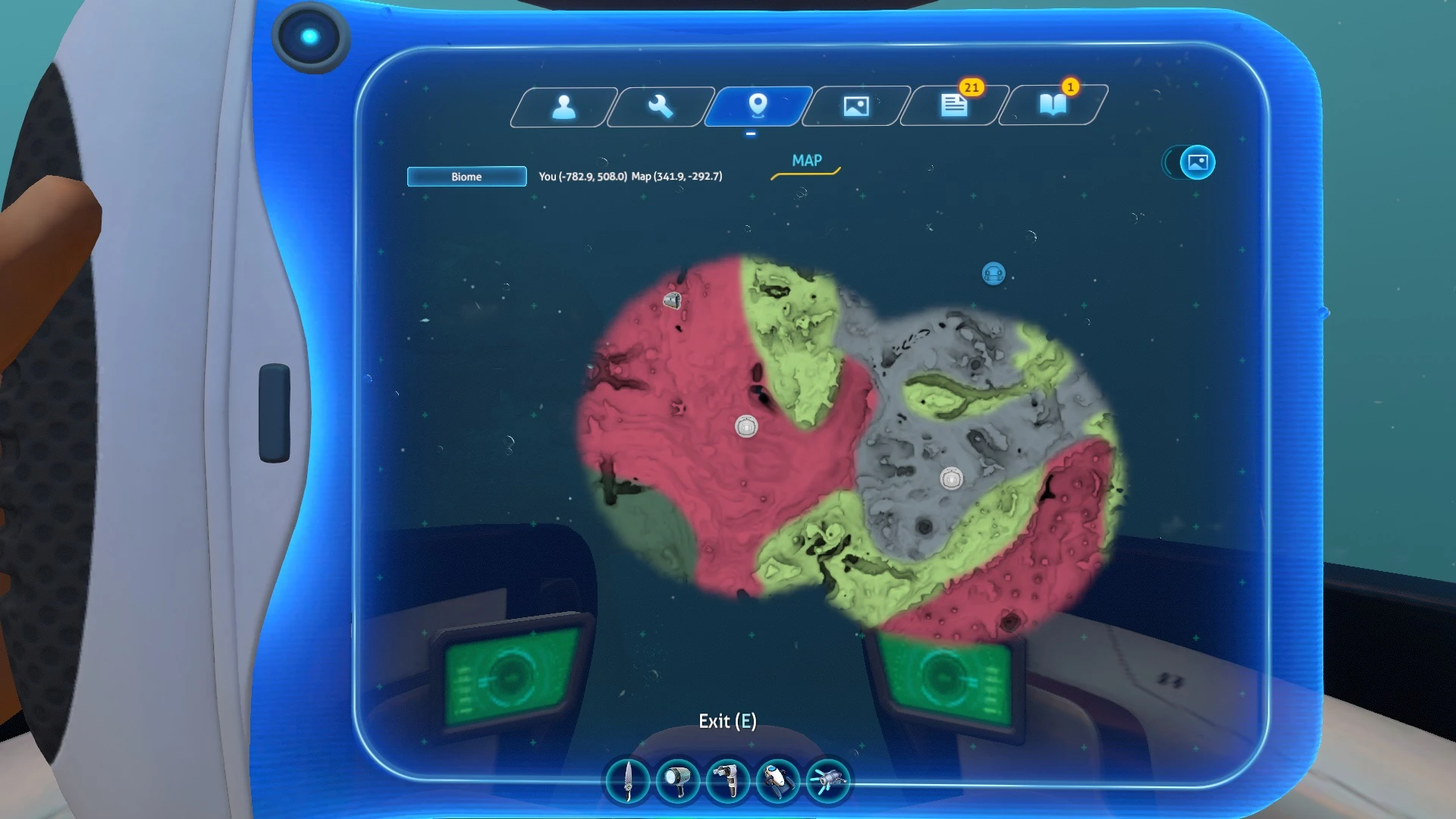 how large is the latest subnautica below zero map