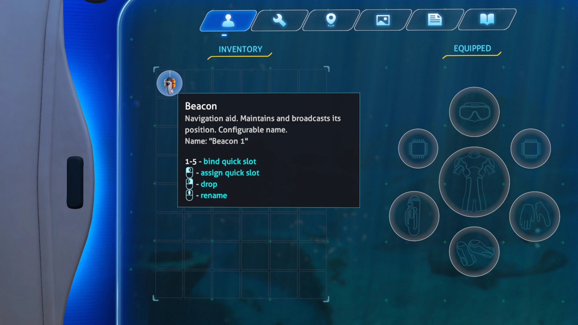 subnautica mods one interface inventory