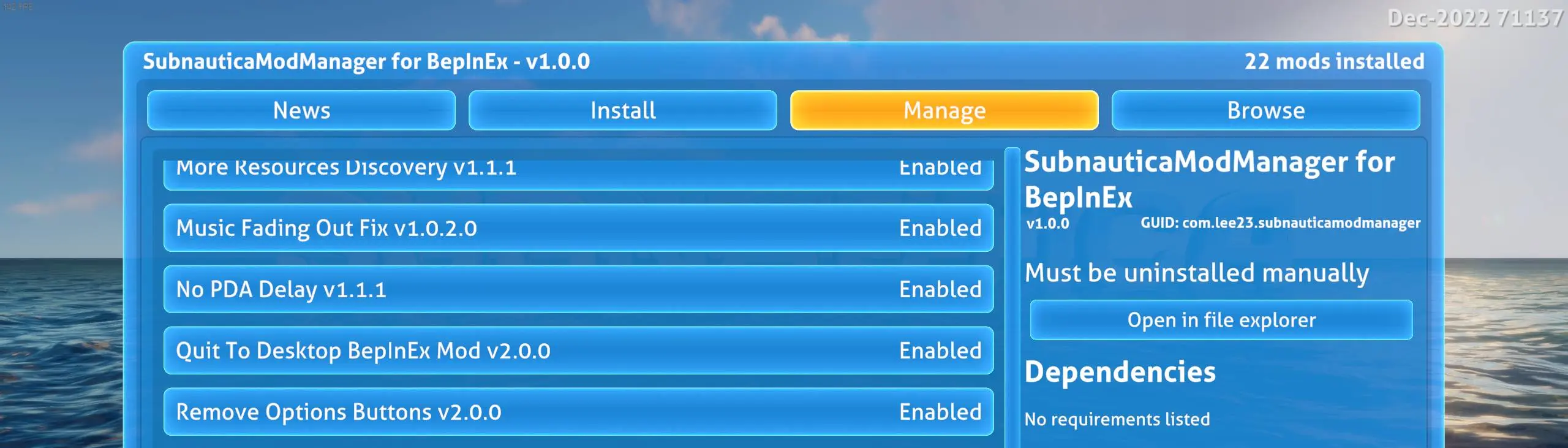 Subnautica Mod Manager for BepInEx at Subnautica Nexus - Mods and community