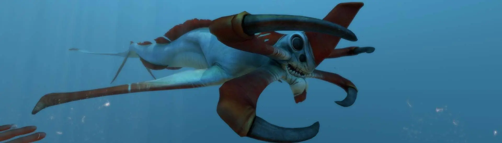 Scanning the Reaper Leviathan in Subnautica 