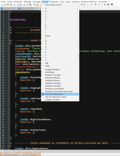With : Sub_TXT_Extension_CC3 (for Notepad++)