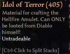 one of four materials needed for crafting the Hellfire Amulet