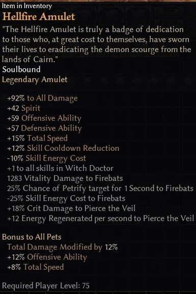 Hellfire Amulets with various new skillmodifiers and new augmentskills